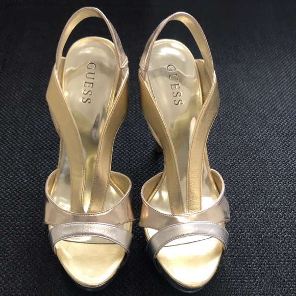Guess platform silver gold pump. Cutout straps. Never worn. - Picture 3 of 10